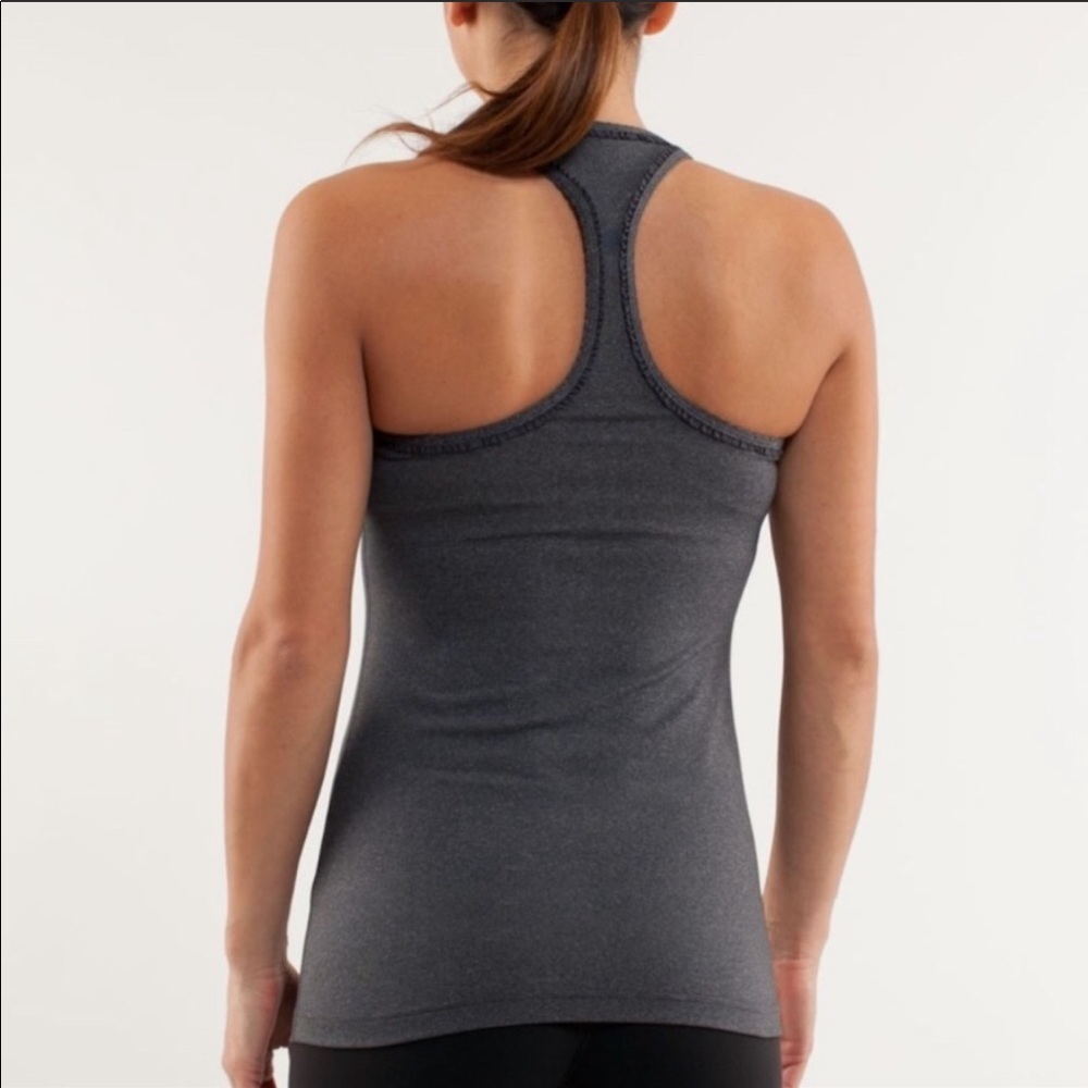 Lululemon gray ruffle cool racerback tank